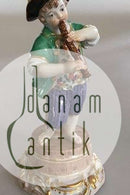 Meissen Figur Dreng med Fløjte på Vintønde