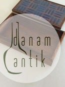 Trææske i Palisandertræ med Keramisk Emalje Låg i Blålige Nuancer