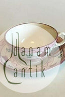 Gammel Thekop med rød dekoration