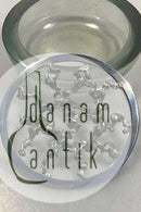 Glasskål med Sterling Sølv Rist