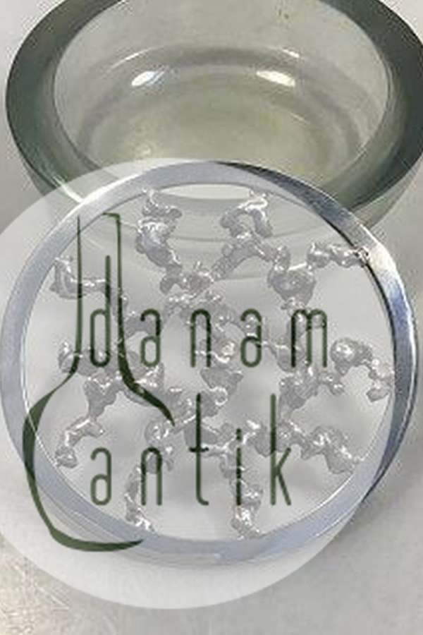 Glasskål med Sterling Sølv Rist