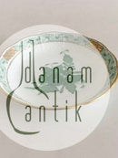 Herend匈牙利中国花束绿色小鱼子酱信封碗