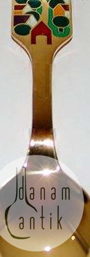 A. Michelsen 1988 Weihnachtslöffel Vergoldetes Sterlingsilber mit Emaille