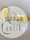 Anton Michelsen Salt & Pepper set in Sterling Silver with yellow enamel.