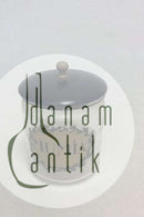 Holmegaard  Pharmacy Jar with lid with the text "MUMIA" from 1987