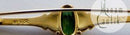Georg Jensen Brooch in gold with green stone. Dates to 1904-1914.