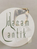 Georg Jensen 18K Delvist Rhodineret Guldring prydet med ti brilliantslebne diamanter