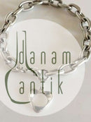 Georg Jensen Sterling Sølv Armbånd med Hjertevedhæng