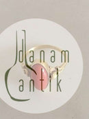 Georg Jensen 18K Gold Ring Nr. 243 mit korallenfarbenem Stein