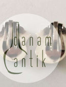 Georg Jensen Sterling Silver Earring with Green Stone No 100A