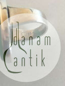 ジョージ ジェンセン スターリングシルバー リング No 90A グリーンアゲート入り。