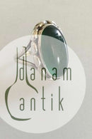 Georg Jensen Sterling Silver Ring No 19 with Clear Green Agate