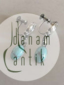 Georg Jensen Sterling Silver Earrings No 17 with Turquoises