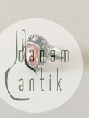 Georg Jensen Sterling Silver Ring with Orange Syntetic Sapphire No 10