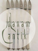 Georg Jensen Pyramidenset mit 11 Austernmessern aus Sterlingsilber und Edelstahl. Mit frühen GJ-Stempeln