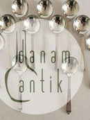 Georg Jensen Sterling Sølv Pyramide Sæt af 11 x Bouillon Skeer med Tidlige GJ Vintage Stempler