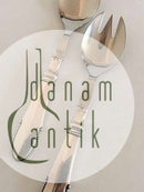 Georg Jensen Salatbesteck mit Kugel aus Sterlingsilber und Stahl