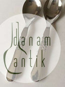 Georg Jensen Ladby Salatbesteck aus Sterlingsilber und Stahl, klein