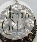 Sterling Silber Brosche mit weißem Stein