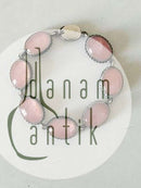 N.E. From Sterling Silber Armband mit rosa Quarz