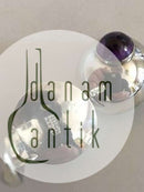 N.E. From Sterling Silver Ear Clippers with Ametyst