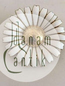 Anton Michelsen Margueritte Broche i Forgyldt Sterling Sølv og Hvid Emalje.