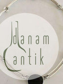 N.E. From Sterling Silber-Halskette mit schwarzem Onyx-Anhänger