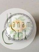 Royal Copenhagen Porcelain Button in Silver Mounting with Yellow Rose Decoration.