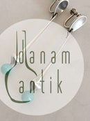 ハンセン スターリングシルバー イヤリング No 443 グリーンストーン付き