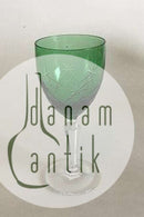 Danish Glass White Wine Glass with green Cuppa