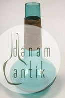 Kastrup Glasværk Opaline form Grøn Karaffel m/omviklet bambus uden prop