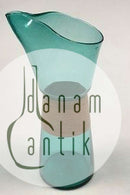 Kastrup Glasværk Opaline form Grøn Kande m/omviklet bambus.