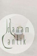 Kastrup Glassworks Opaline Dram Glass with bamboo wrapping