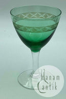 "Ejby" Hvidvinsglas med Lysgrøn Kumme. Holmegaard