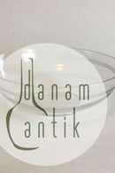 Skål af klart glas med båndslibning