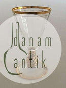 Holmegaard Ida Snapseglas med optiske striber og guld