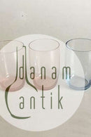 Holmegaard 3 Sodavandglas i blåt og orange glas