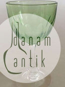 Holmegaard Derby Weißweinglas mit grünem Rand 12 cm H