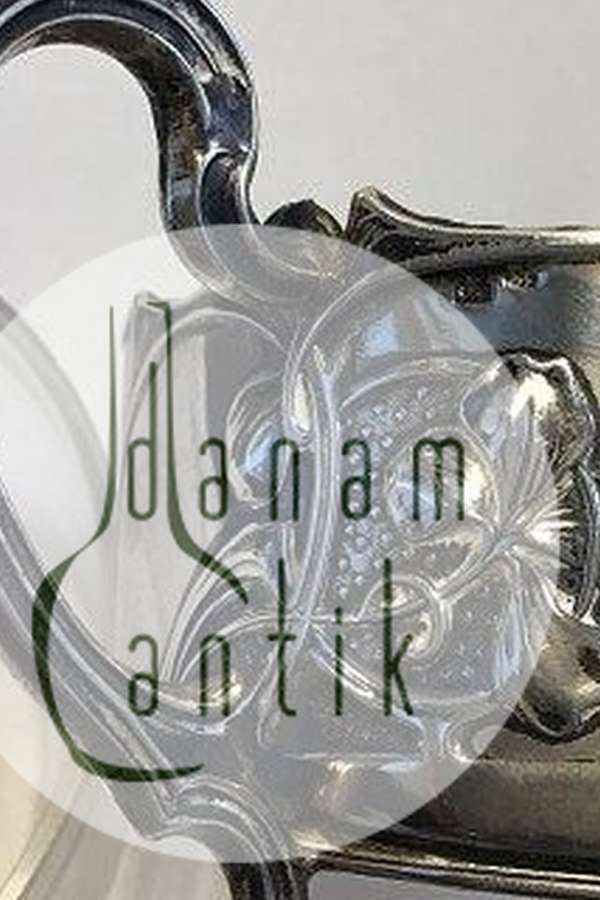 Sølvskål med glasindsats