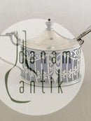 Birks Sennepsbeholder i Sterling Sølv med ske i sølvplet