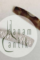 Håndkam med sølv holder med motif i relief