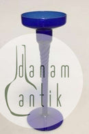 Kastrup Glasværk Amager/Twist Høj kongeblå Lysestage med snoet stilk