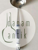 Bjørn Wiinblad蓝色Rosenthal Siena酱汁勺，陶瓷和不锈钢材质