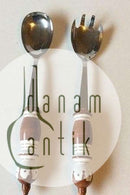 Bjørn Wiinblad Rosenthal Siena Porcelæn og stainless Salat Bestik, Brun