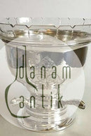 Silver Plated Fruit Bowl with 4 Knifes and Glass Bowl