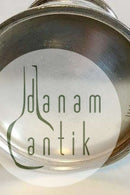 Versilberte Kanne mit Scharnierdeckel und DSB-Logo