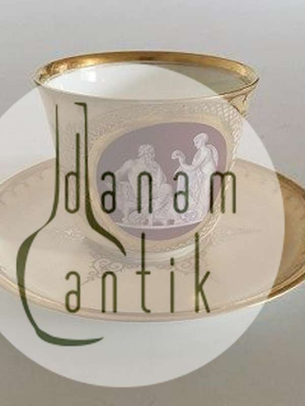 Royal Copenhagen Tidlig Kop og Underkop med Thorvaldsen motiv fra 1860-1880