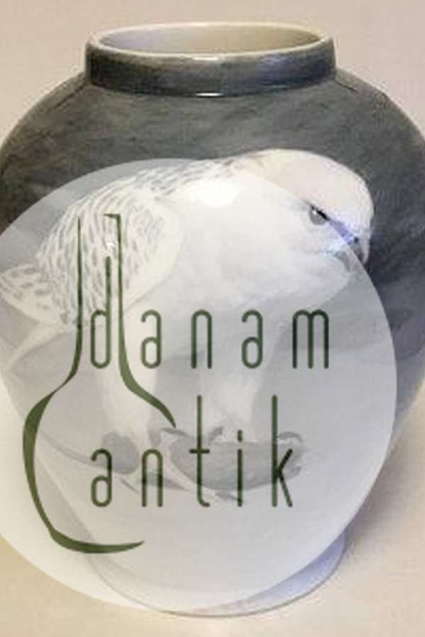 Royal Copenhagen Art Nouveau Unikavase dekoreret med Jagtfalk og rotte No 8984