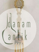 安东-米歇尔森1898年纯银镀金纪念叉子