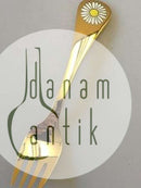 Georg Jensen Annual Fork 1987 in gilded Sterling Silver with enamel